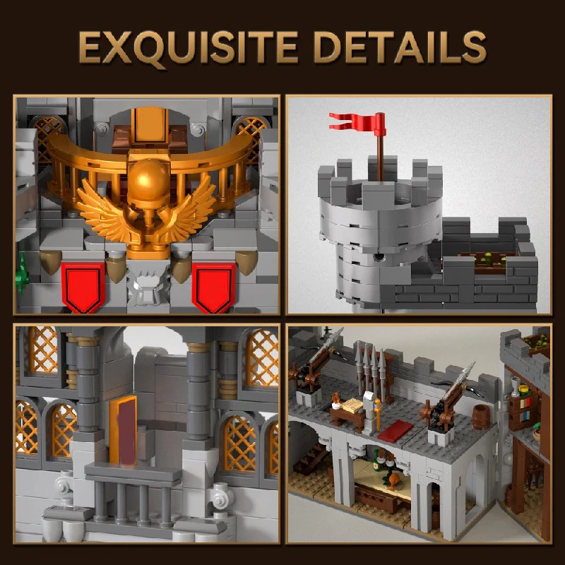 Castelo espírito sagrado espada edifícios conjunto arquitetura medieval modular bloco de construção modelo montagem brinquedo diy adultos presente 2654 pçs