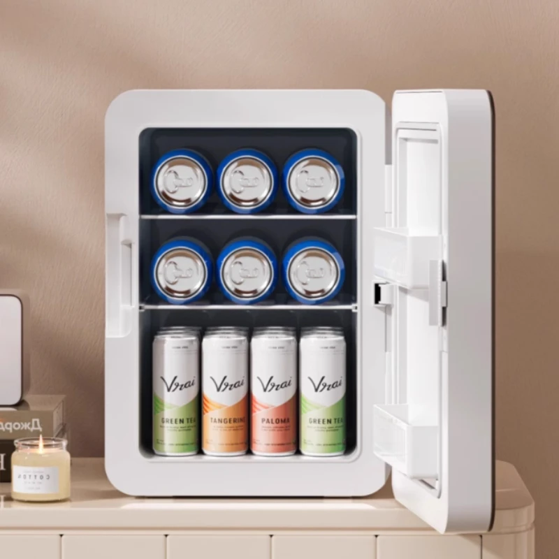 Dwufunkcyjna Mini Lodówka 22L Samochodowa/Domowa Chłodziarka do Mleka Kompaktowa Cicha Lodówka do Akademików Przenośna Zamrażarka z Modnym Designem