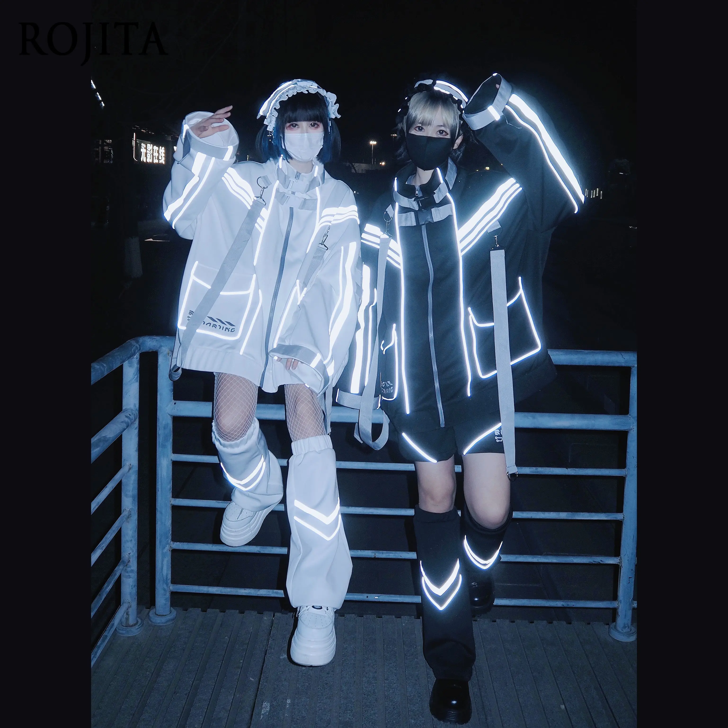 Original Design Cyberpunk Functional Style Sportswear Jacket Women 2025 Autumn New Subculture Reflective Couple Jacket