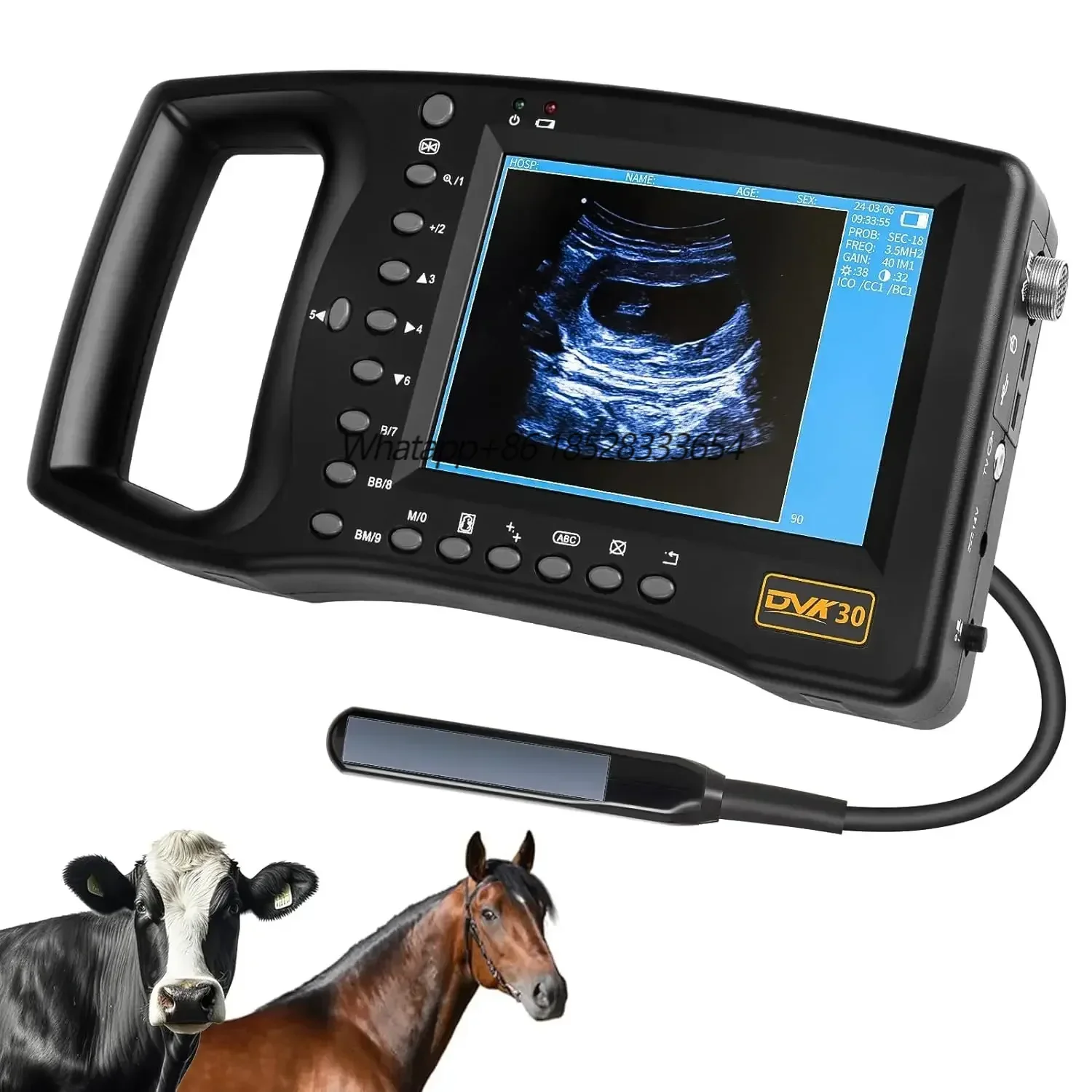 Portable Veterinary Ultrasound Scanner for Dog Sheep Pigs Vet Handheld Scanner with 3.5Mhz Mechanical Probe