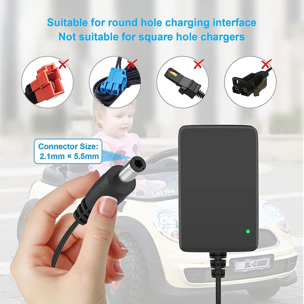 24V 1A Charger for Ride On Car,24 Volt Kids Battery Charger with Charging Light for Baby Carriage Ride Toy, Supply Power Adapter