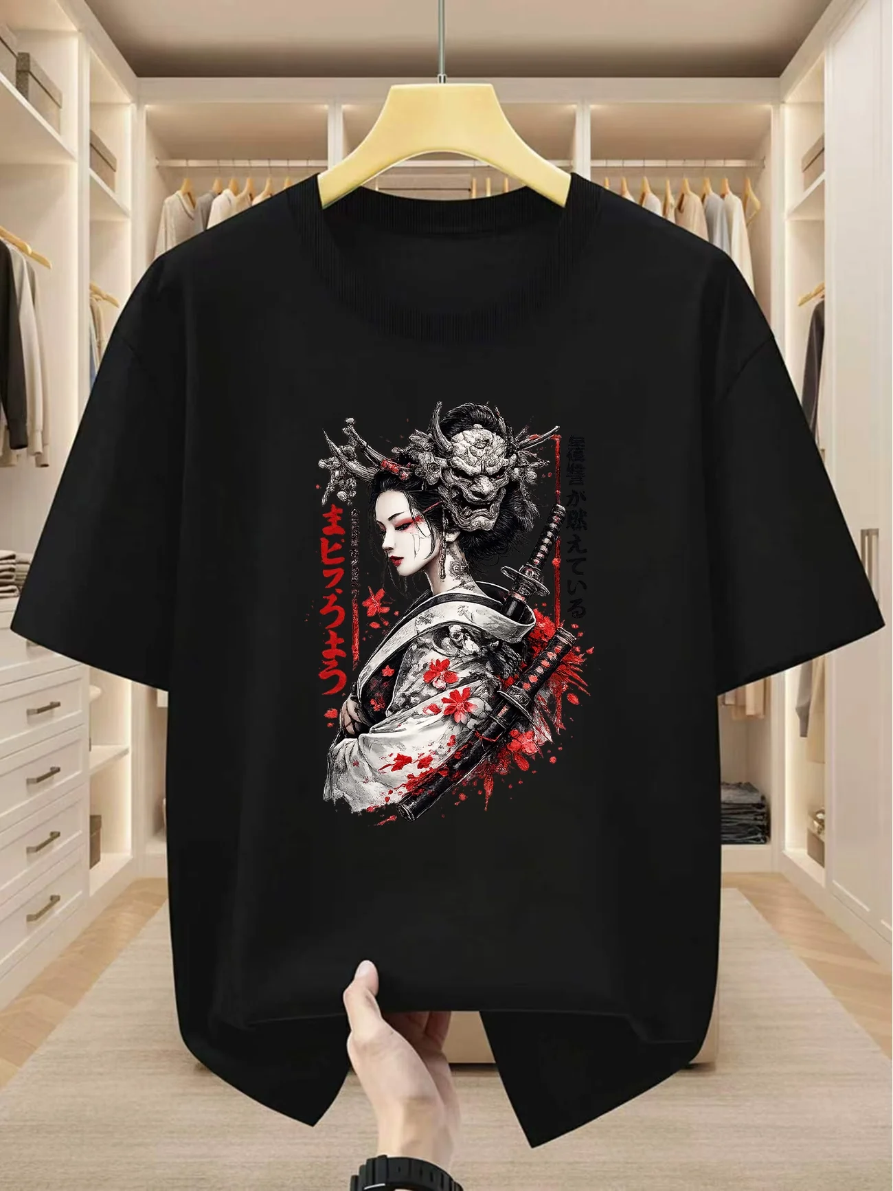 Vintage Women's Geisha Japanese Dark Aesthetic Graphic T Shirt Men Tee Summer Oversized top Streetwear Casual Trendy Clothing