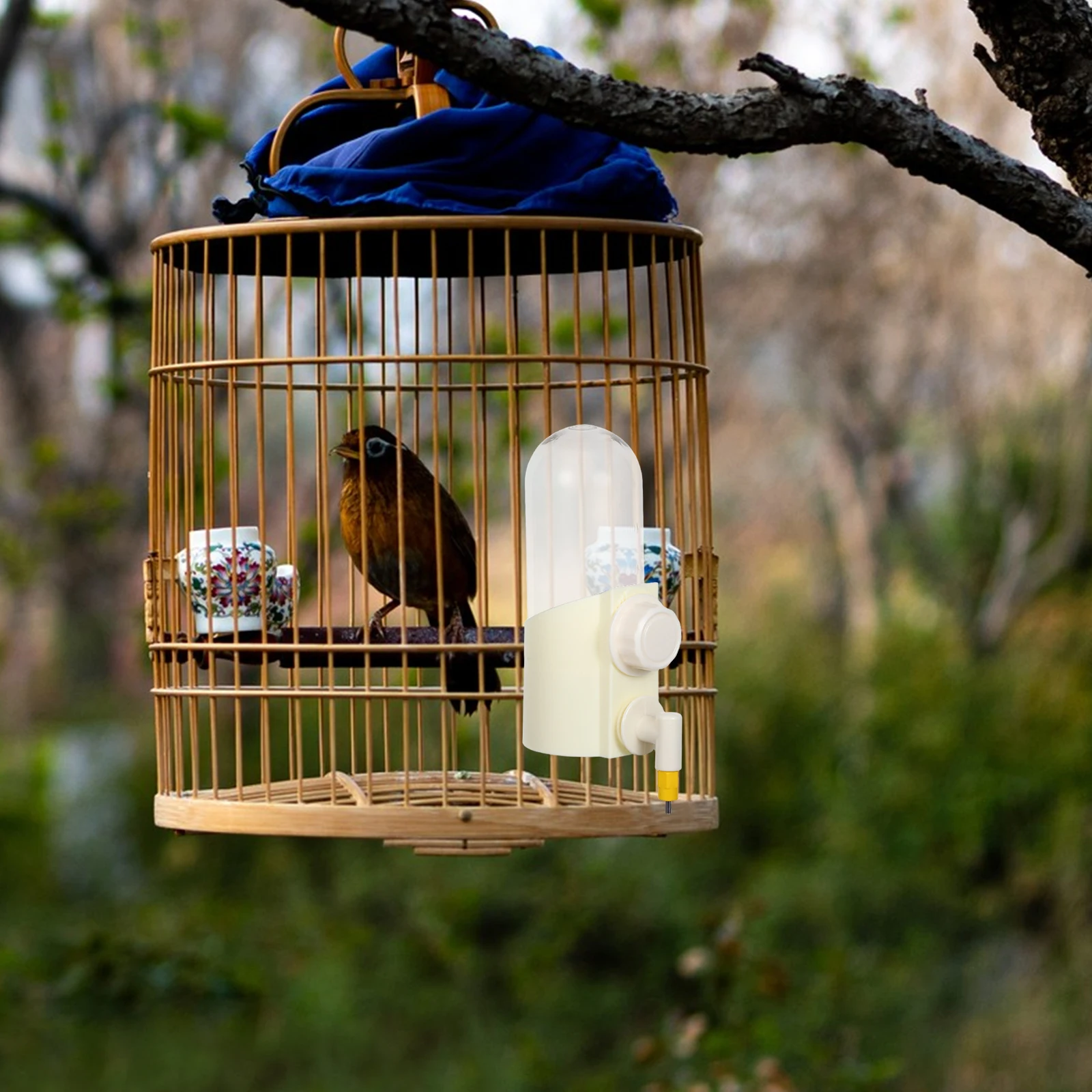 

Automatic Bird Water Feeder Hanging Water Dispenser Plastic Cage Waterer for Finches Parakeets Budgies Cockatiels Adjustable