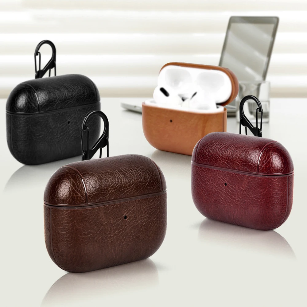 

Leather Case For AirPods Pro 3 Business Style Earphone Cases For AirPods Pro 3 Generation 2025 Cover Headset Shell With Hook