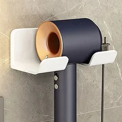 Wall Mounted Hair Dryer Holder for Bathroom Shelf Hair Dryer Storage Rack Plastic Hair Dryer Stand Bathroom Organizer