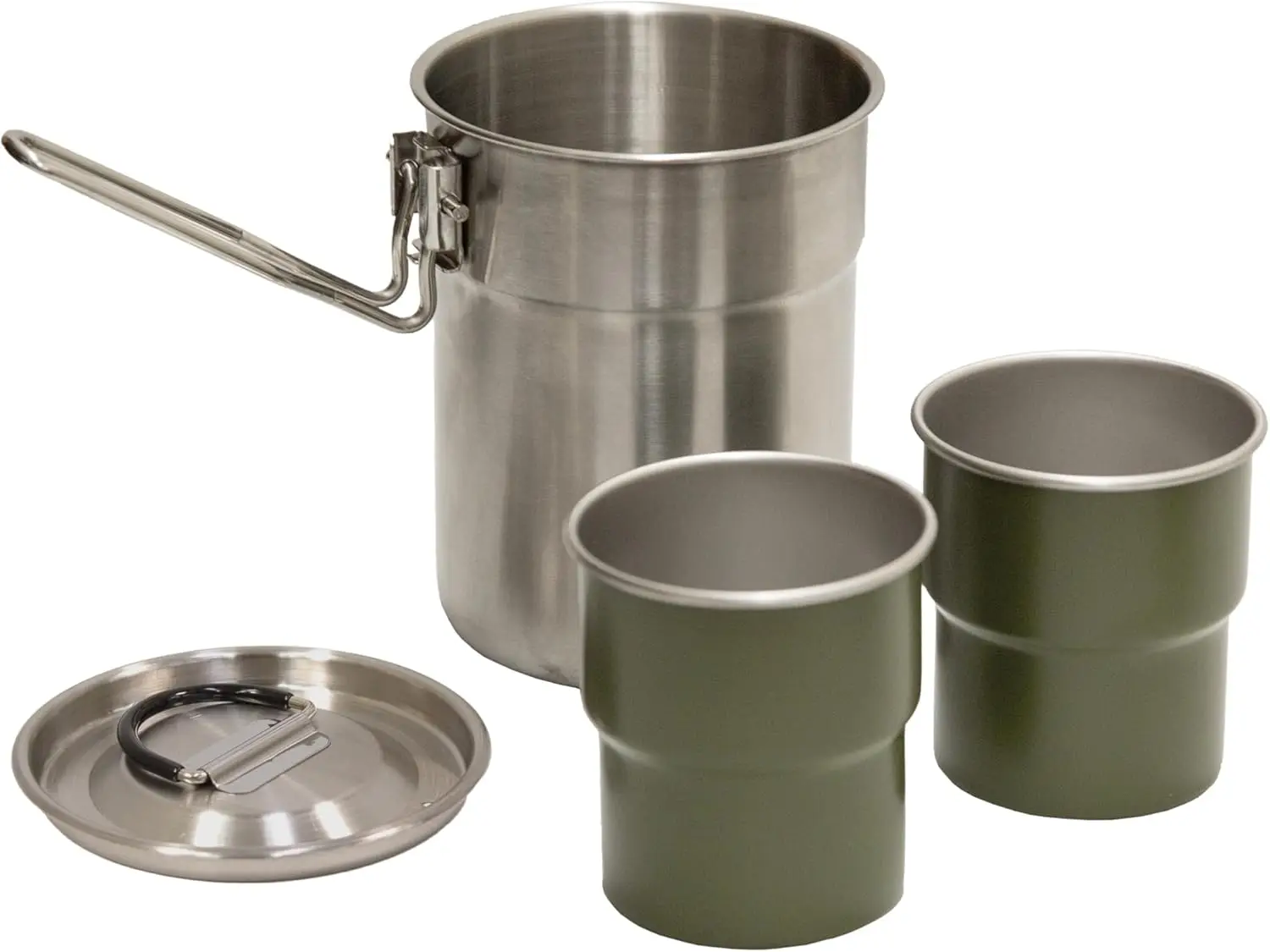 

Stainless Steel Camping Cookware Set, 5-Piece Nesting Mess Kit for Backpacking, Hiking, Outdoor Cooking, Compact Pot and Pan