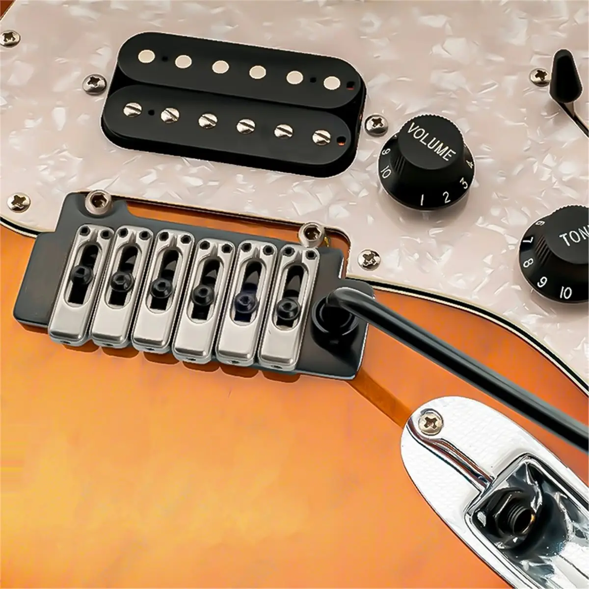AD12 52.5mm String Spacing 2-Point Steel Saddles Tremolo Bridge with Full Steel Block for Strat Electric Guitar