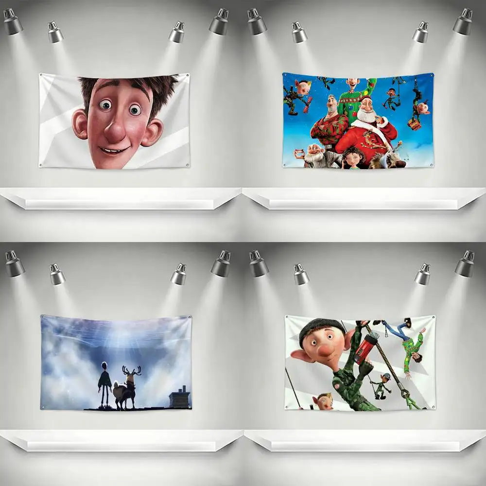 Arthur Christmas  Flags Wall Hanging Tapestry Outdoor Garage Room Decorative flag Background Blanket