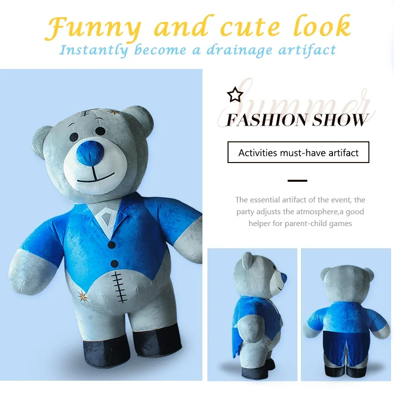 Saygo Inflatable bear Mascot Costume for Wedding Adult Cosplay Mascot Costume Animal Funny Costume Tuxedo Bear