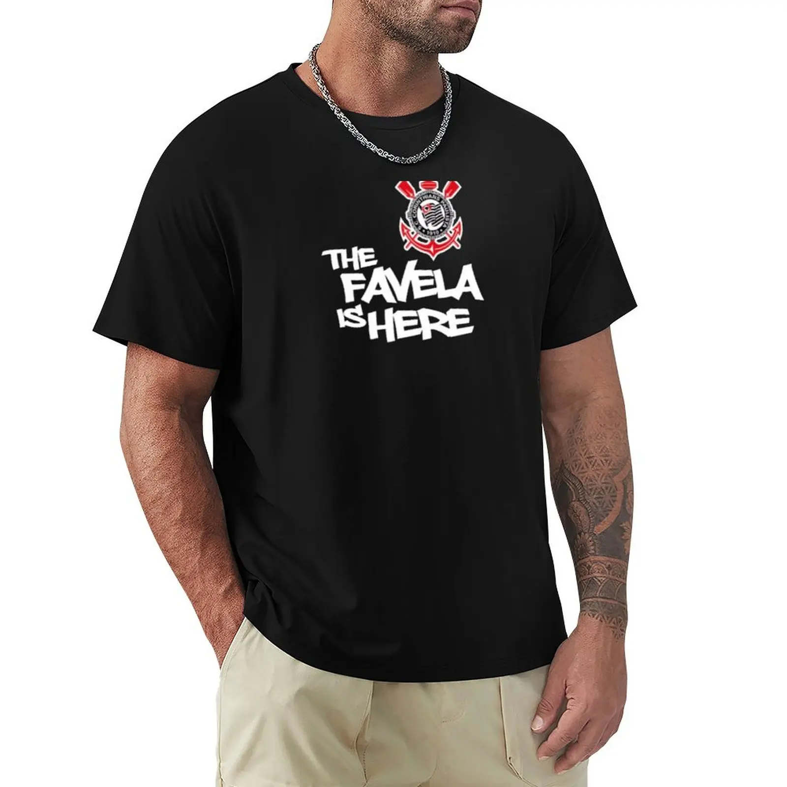 2025 novo modelo Camisa Corinthians A favela é aqui Camiseta personalizar suor d camisetas grandes e altas para homens