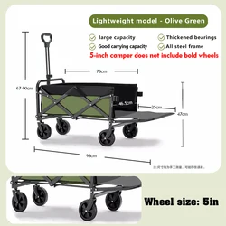 Outdoor Garden Util Fold Wagon Cart Large Collapsible Folding Utility Cart Heavy Duty Large Foldable Picnic Folding Beach Cart