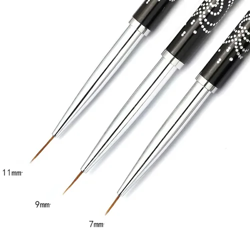 Imagen 2 del producto Pincel para decoración de uñas, línea de rayas, bolígrafo de dibujo DIY, pinceles de Gel UV, bolígrafo de pintura, herramientas de manicura, color negro