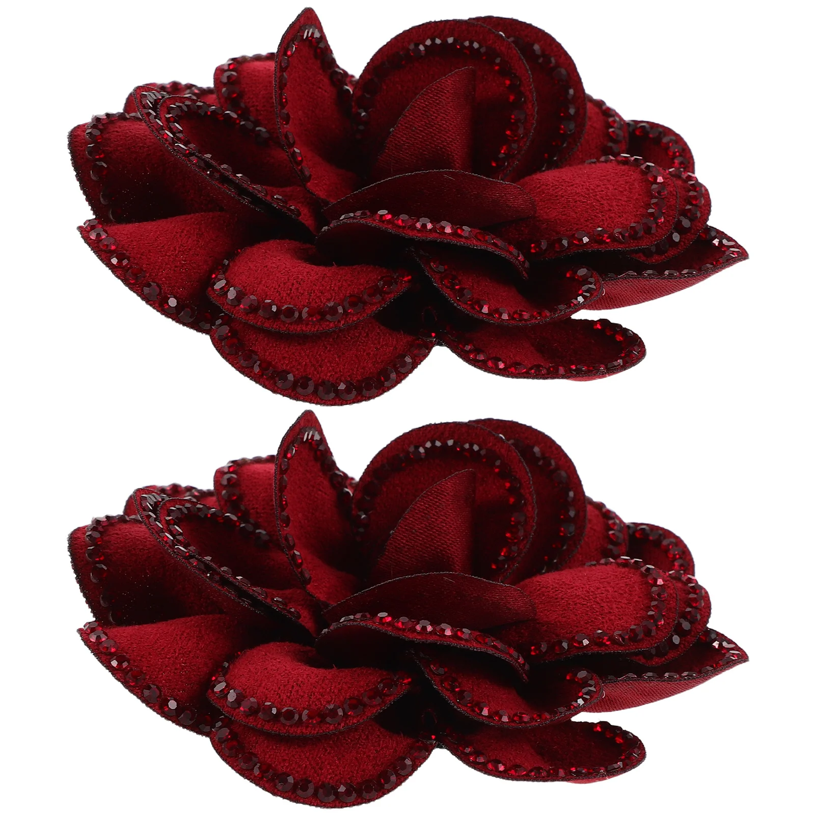 

2Pair Wedding Shoe Embellishments Detachable Rose Flower Clips Rhinestone Bridal Shoe Charms Sparkling Handmade Shoes