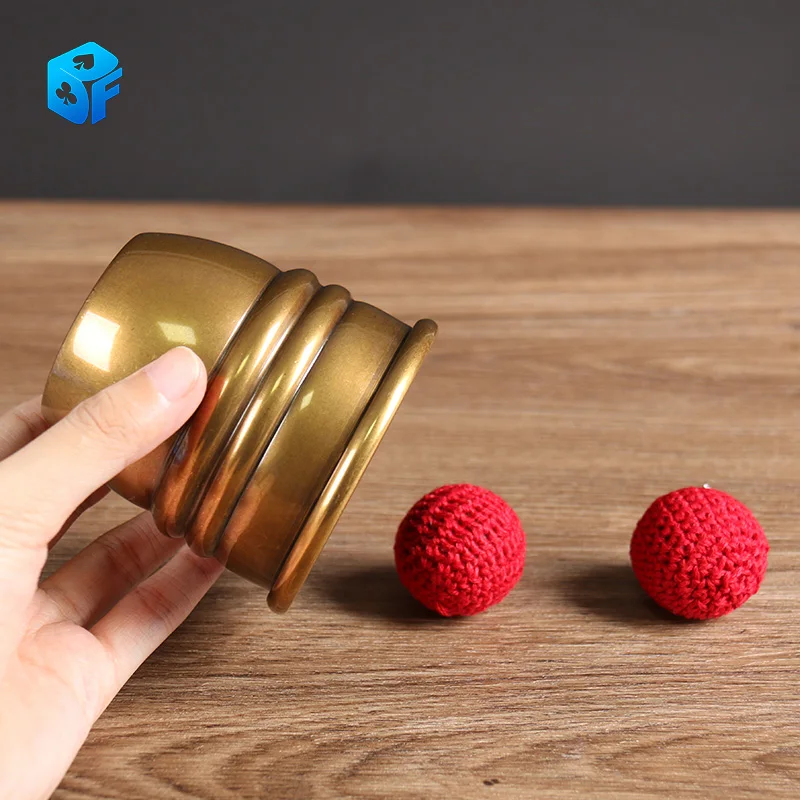 Taza de Super Chop (latón/envejecido) de Oliver, trucos de Magia, trucos de Magia, primer plano, accesorios de truco, mentalismo, Magia