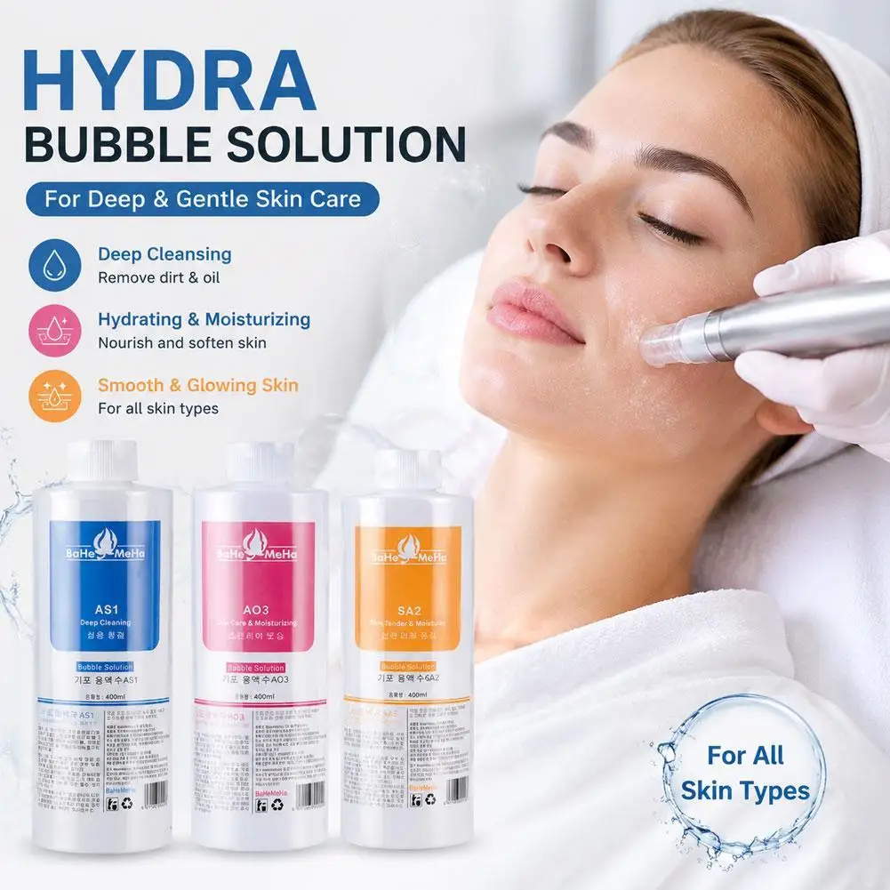 3 in 1 Facial Special Serum AS1 SA2 AO3 Aqua Peeling Solution, Small Bubble Facial Deep Cleansing & Hydrating Facial Skin Care