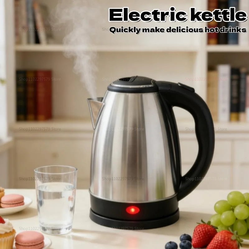 

Дорожный электрический чайник 2 л из нержавеющей стали, портативный водонагреватель для чая и кофе, для кухни, отеля, семейных поездок, умный чайник-термос