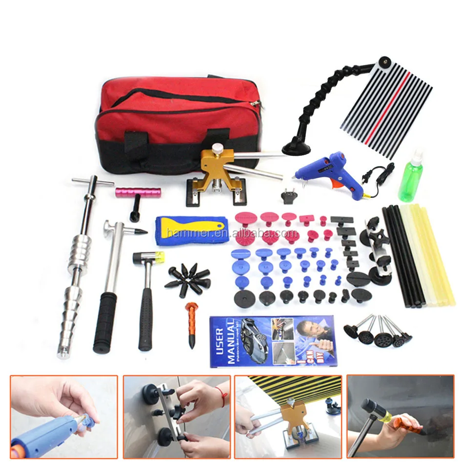 

car dent repair tool kit glue guns slide hammers reflect board hand tools set for car dent removal