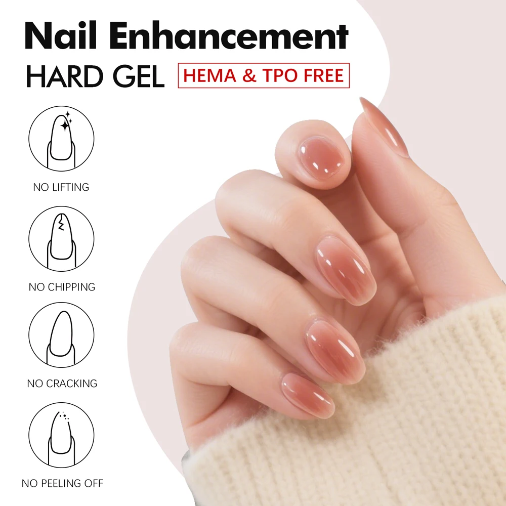FZANEST HEMA&TPO FREE 9 Colors Low Odor Gel Nail Extension Gel Soak Off Removal Heat Resistant Thick Viscosity Builder UV Gel