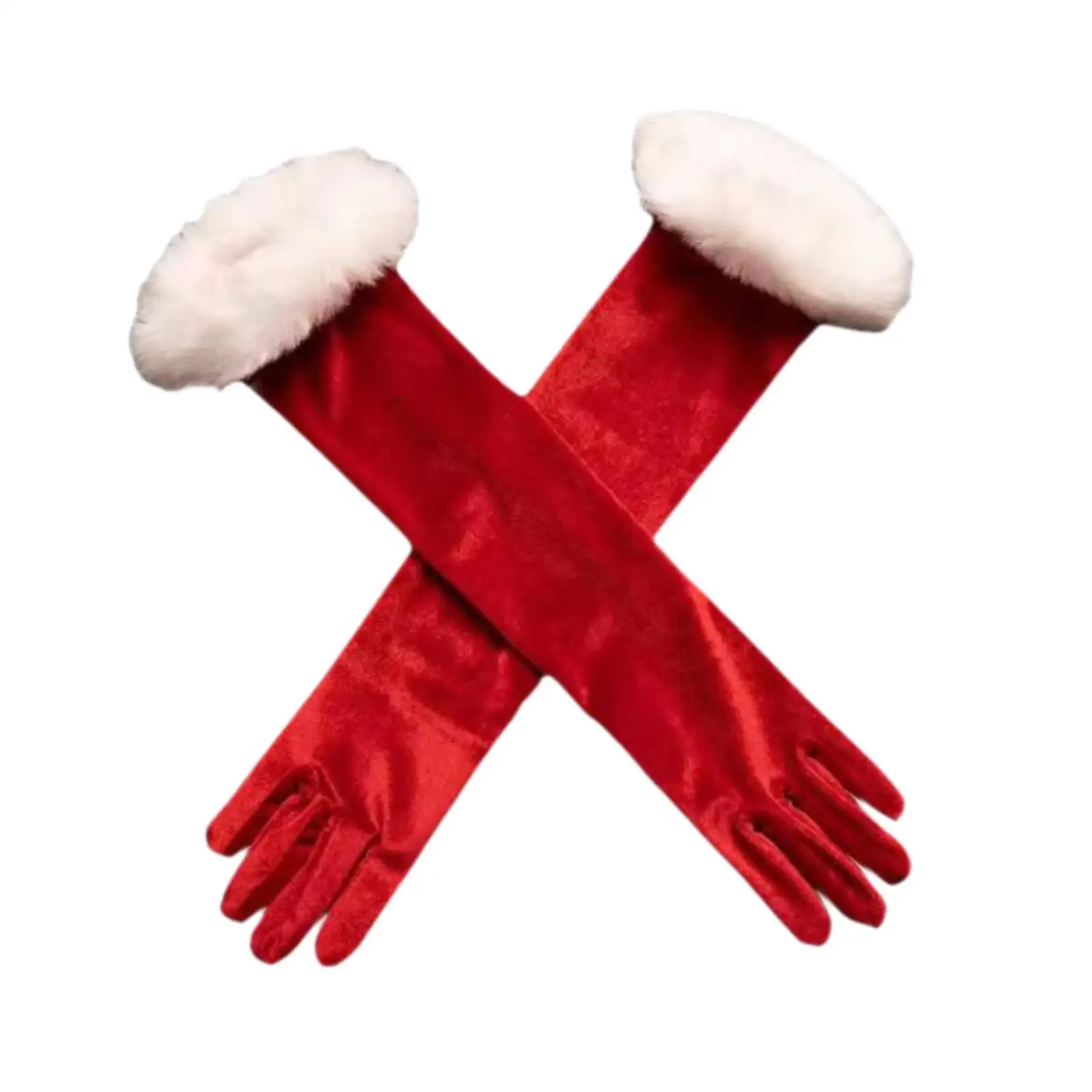Kerst rode handschoenen Kerst fluwelen handschoenen voor nieuwjaar vakantie foto prop
