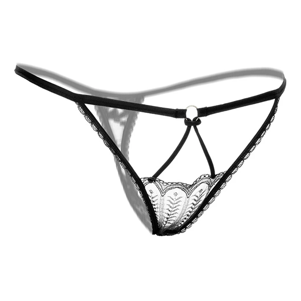 Women Lace Panties Thongs Pearl Pendant Embroidery G-String T-Back Briefs Underwear Hollow Ladies Panties Sexy Lingerie Knickers