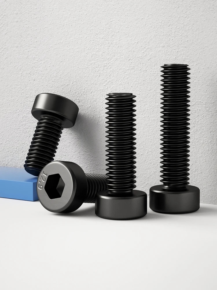 1~10Pcs Grade 12.9 Black Carbon Steel DIN7984 Hexagon Hex Socket Thin Short Low Cap Head Screw Bolt M5 M6 M8 M10 M12 M14 M16