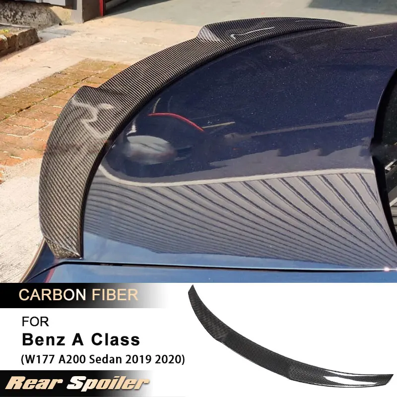 

Car Rear Trunk Spoiler Wings for Mercedes-Benz A Class W177 A200 Sedan 2019 2020 Rear Spoiler Boot Wing Lip Full Carbon Fiber
