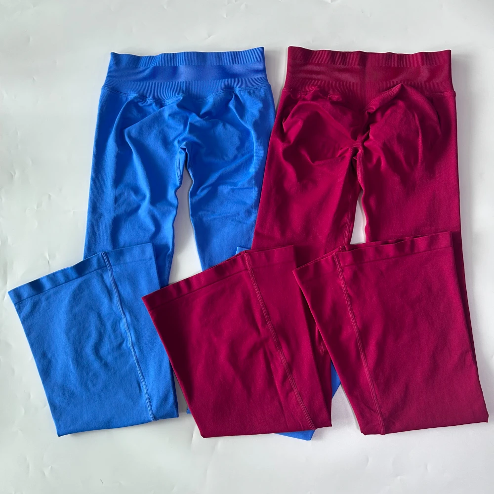 Flares Scrunch Booty Legging Women Seamless Yoga Pants High Waist Flared Pants GYM Squat Proof Sports Tights Workout Trousers