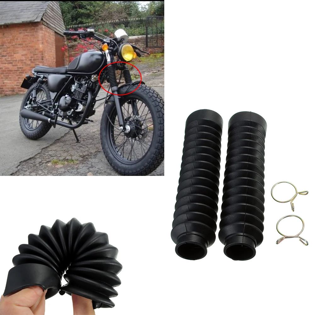 2pcs Dust Gaiters Boots Universal Dust Proof Sleeve Protector Rubber Motorcycle Accessories