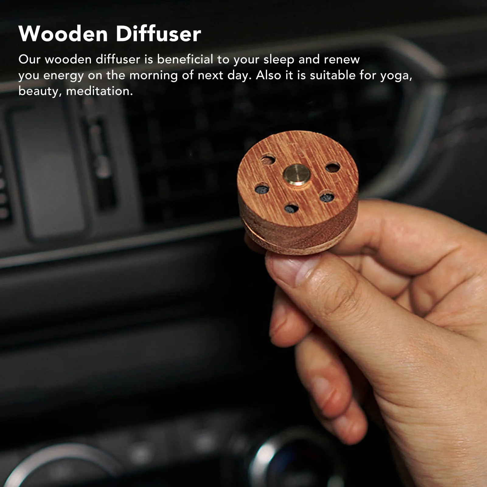 

Портативный автомобильный диффузор из натурального розового дерева для ароматерапии, улучшающий сон, с эфирными маслами, украшение