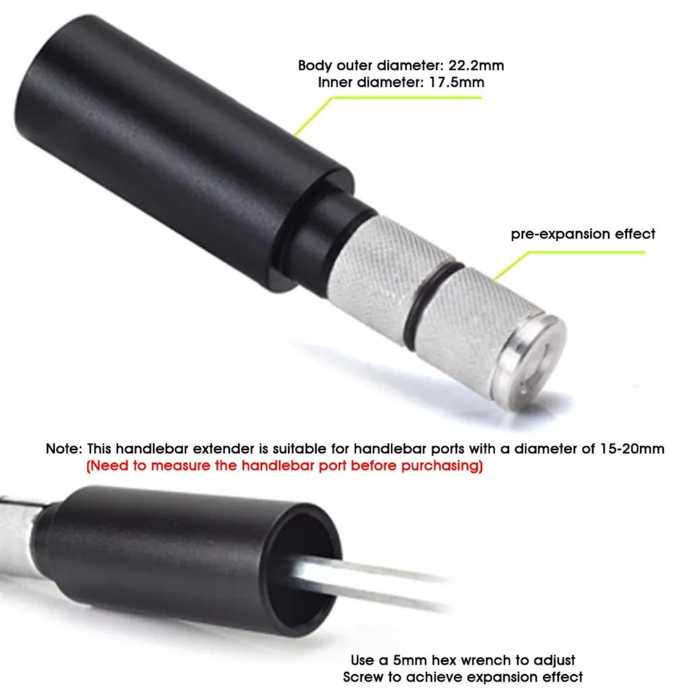 Mountain Bike Handlebar Extender 2.2x2.2x9.1cm Aluminum Alloy Handle Bar Extend End-plugs Bicycle Handlebars Accessories