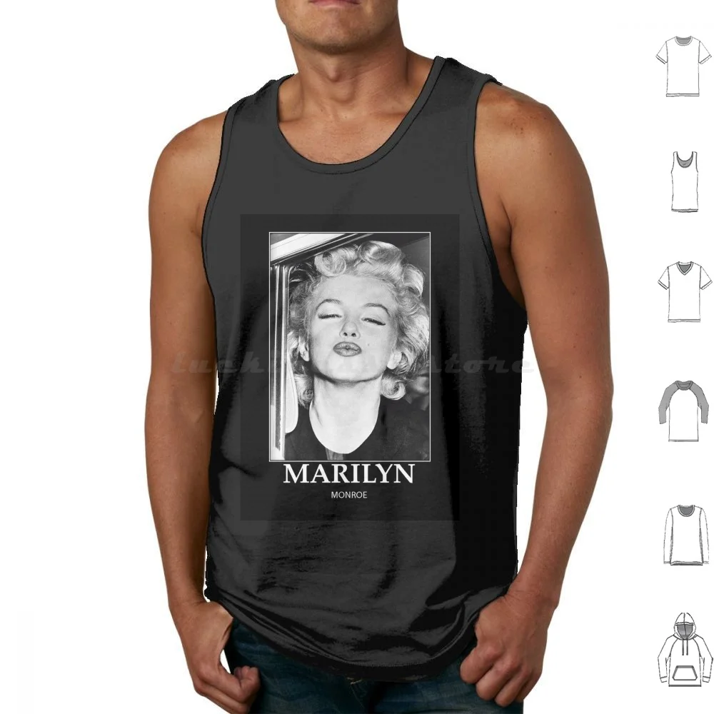 Marilyn Monroe-Bw-D63 Tank Tops Print Cotton Marilyn Monroe Marilyn Monroe Celebrity Celebrities Famous Actress