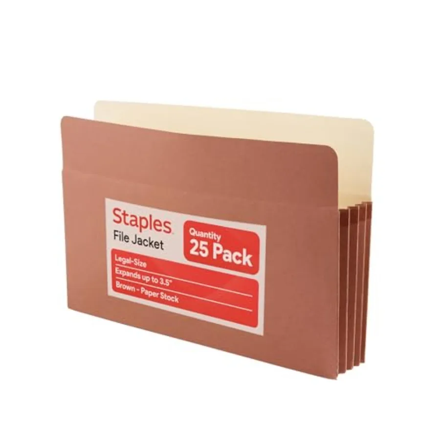 

Reinforced Expanding File Pockets Legal Size 3.5‑Inch Expansion Heavy‑Duty Brown Accordion Folders 25/Pack