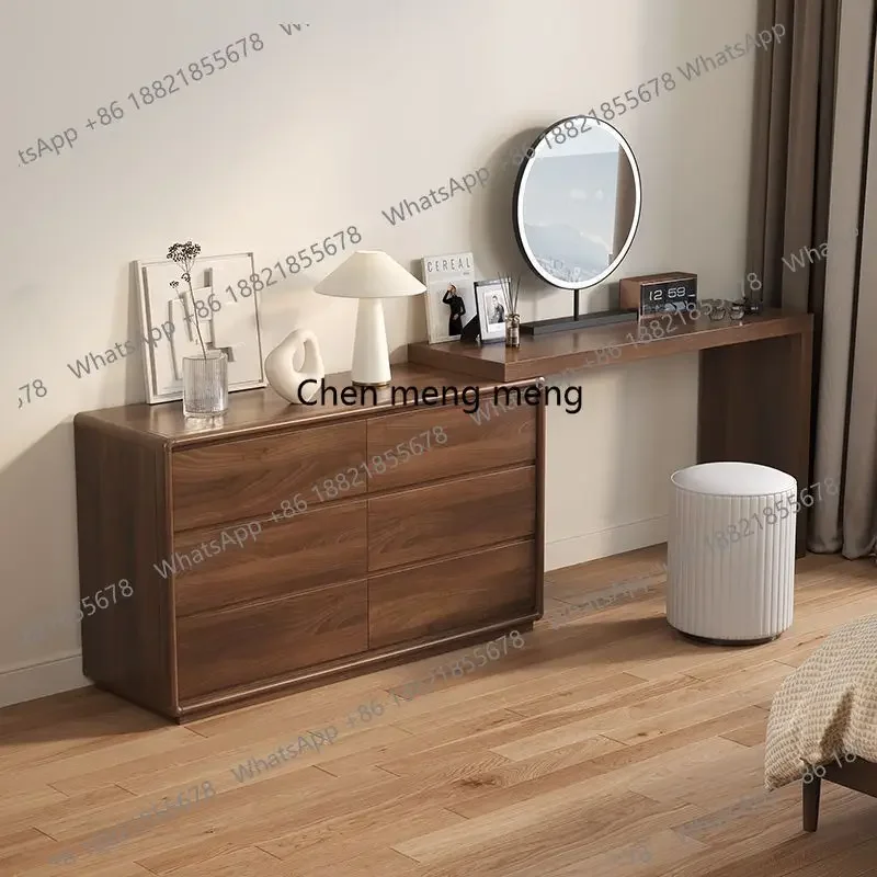 

Antique High Quality Wooden Dressing Table with LED Light Mirror and Stool Drawers