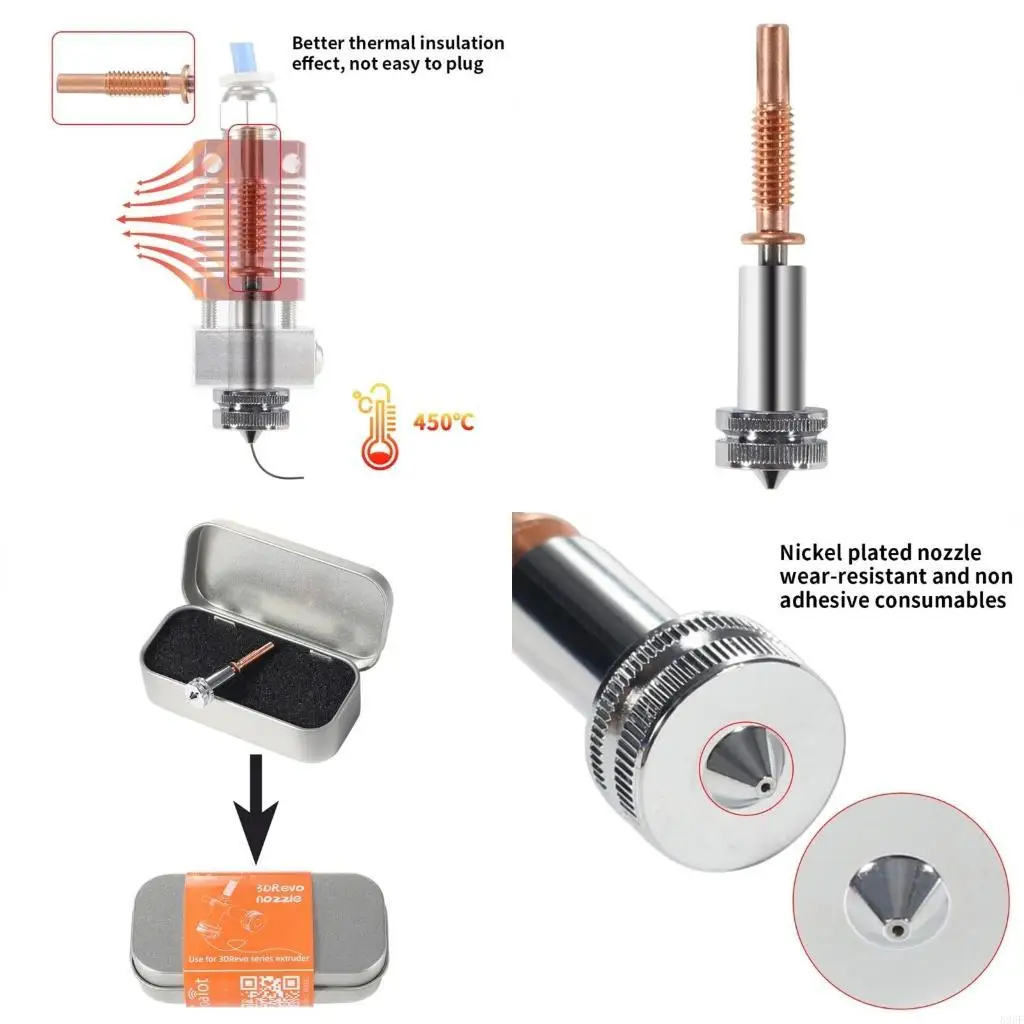 

896F High Temperature Brass Nozzle 0.4mm Extruder Nozzles Printer Nozzles