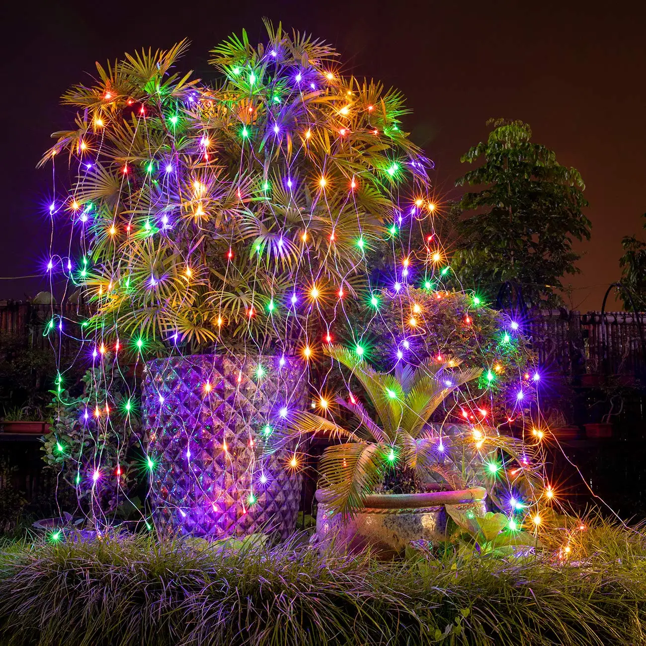 

Solar Powered Net Fairy Lights 8 Modes Remote Festoon Lamp Garden Patio Mesh Lighting for Bush Deck Fence Party Christmas Decor