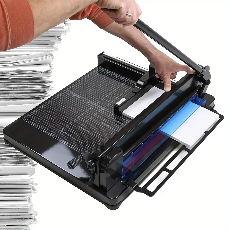 Heavy Duty Paper Cutter Black, 400 Sheet Stacking Paper Cutter (A4-12\