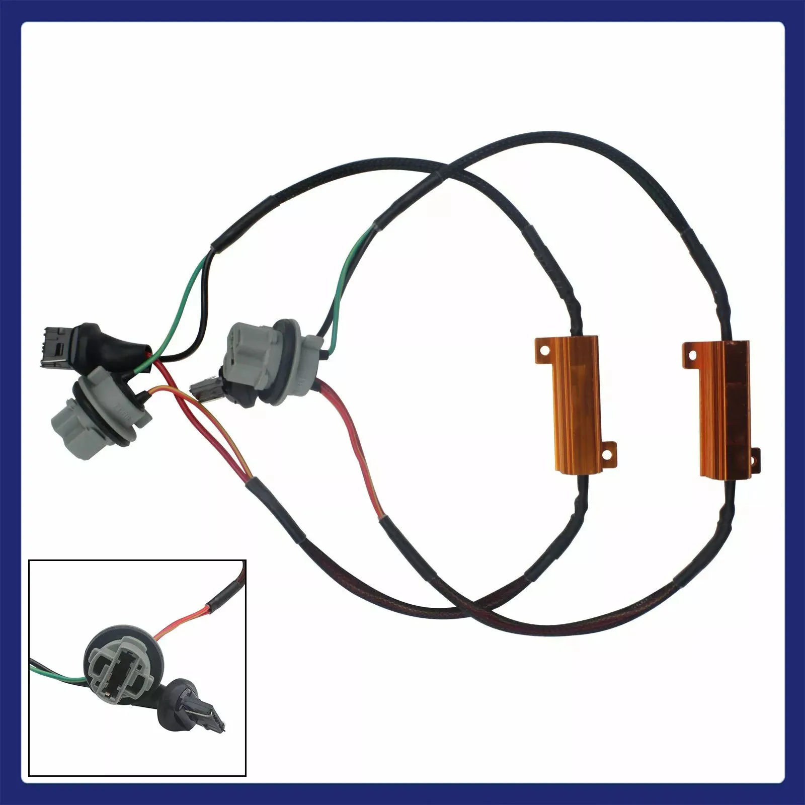 

2x DC 12V LED Load Resistor Wiring Harness Canbus No Error Canceller T20 582 7440 W21W Single Light Lamp Canbus Wiring Harness