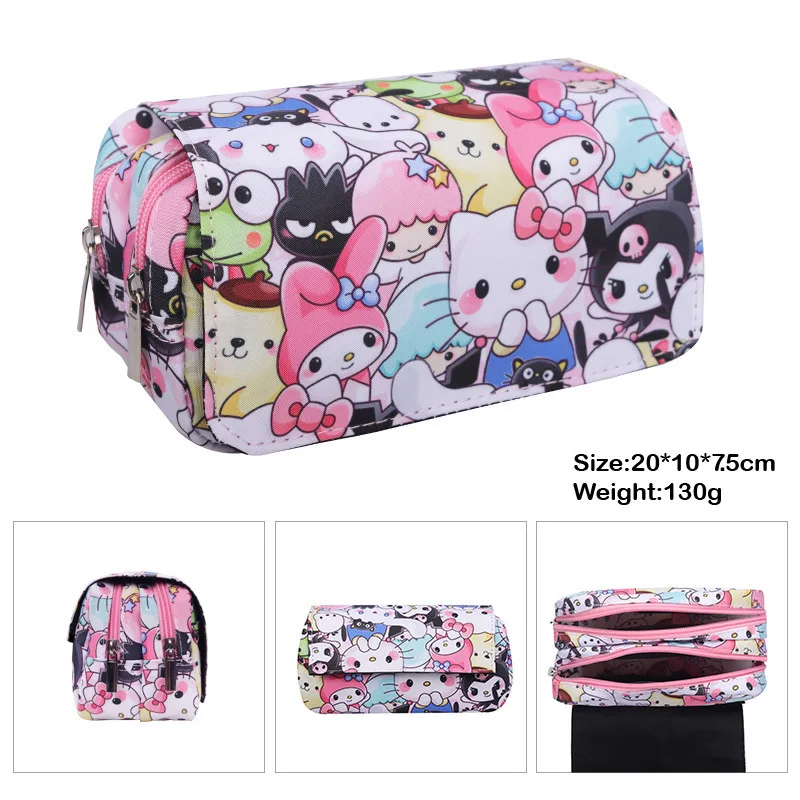 

Sanrio Pencil Case Hello Kitty Cinnamoroll Kuromi My Melody Cartoon Pen Holder Children Ainime Stationery Bag Kids Birthday Gift