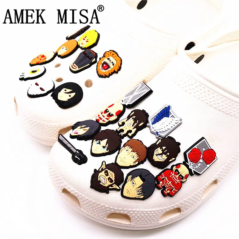 Dark Fantasy Japanese Manga PVC Shoes Charms Giant Zombie Shoe Accessories Juvenile Cartoon Sandals Decorations  Gifts