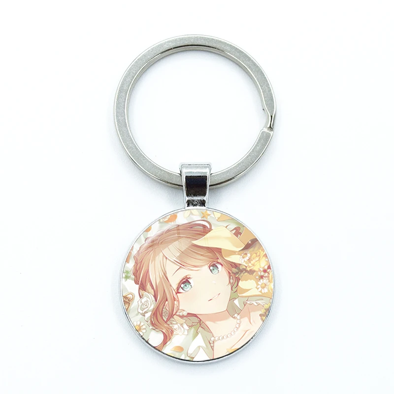 Project SEKAI Anime Mochizuki Honami Leo/Need Keychain Glass Cabochon KeyRing Bag Car Key Chain Ring Holder Jewelry Gifts