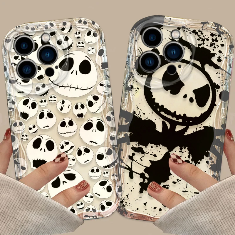 The Nightmare Before Christmas For Apple iPhone 15 14 13 12 11 XS XR X Pro Max Plus Wave Oil Funda Cover Phone Case