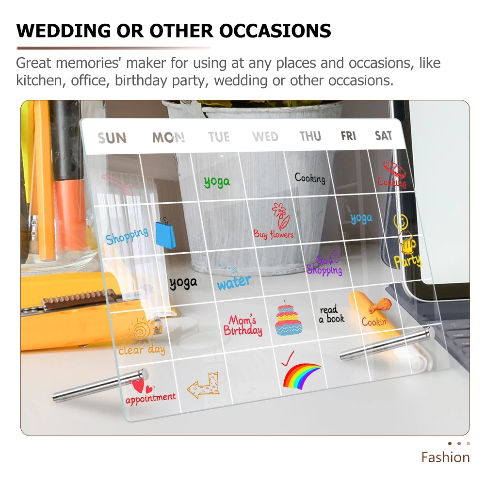 

Note Board Writing Pad Multi-function Memo Reminder Desktop Message Rewritable Acrylic with Pen Office Letter Sign