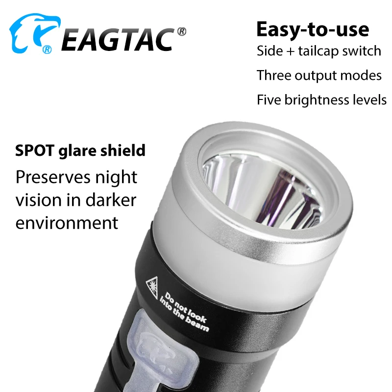 EAGTAC PX30LC2-DR الناشر XPL HI LED 1760 Lm USB مصباح يدوي قابل لإعادة الشحن Nichia 219C 18650 وشملت CR123A التخييم القراءة