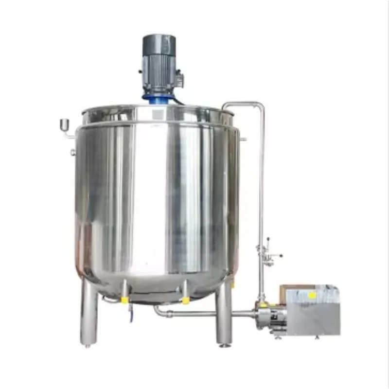 

Premium 1000L Stainless Steel Steam Heating Mixing Storage Tank With Homogenizer Agitator For Food Beverage Mixing Tank