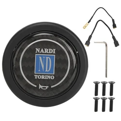 Carbon Fiber Horn Push Button Kit for 6 Bolts for Nardi Steering Wheel Car Modified Accessory