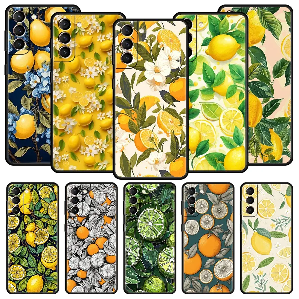 Summer Fresh Fruit Lemon Print Phone Case Cover for Samsung Galaxy S25 S24 S23 S22 S20 S21 FE Ultra S25Edge S10 Plus 5G Soft TPU
