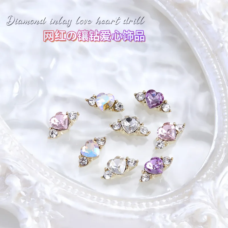 

10Pcs/Lot Love Ring Jewelry Diamond Super Shiny Multi faceted Crystal Diamond 2022 New Nail Decoration Fancy Diamond Accessories