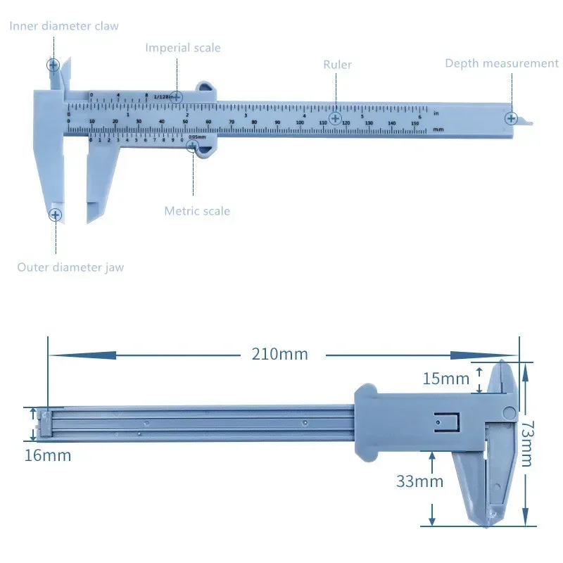 

DIY Measure Tool Woodworking Metalworking Plumbing Model Making 150mm Vernier Caliper Aperture Depth Diameter Measure Tool