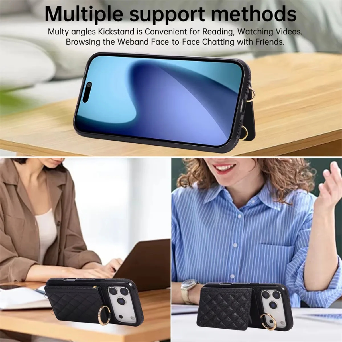 Cartera de cuero PU con cremallera cruzada y ranura para tarjetas, funda de teléfono con soporte para iPhone 17 Air 16 Pro Max 15 Plus 14 13 12 11 X XS XR