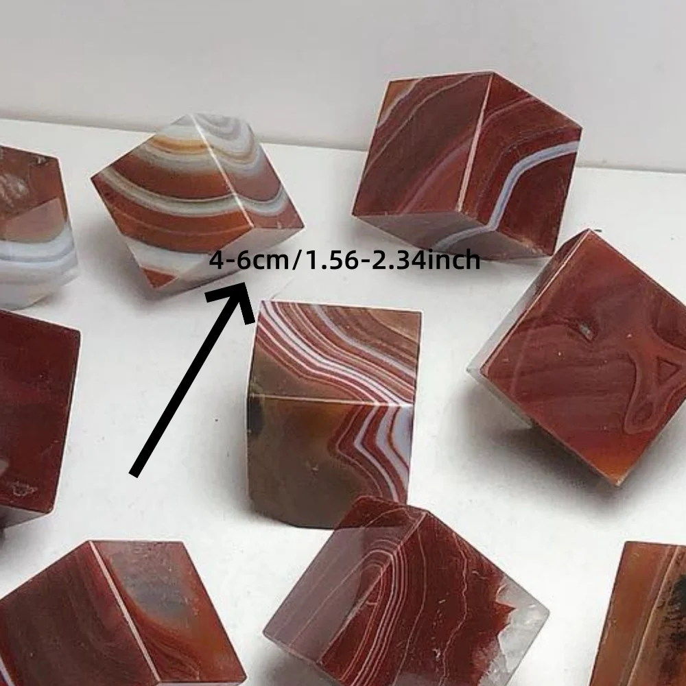 

1pc Large Carnelian Cube - Synthetic, Brownish-Red to Amber-Tan Gradient, Bohemian Decoration for Home, Jewelry Making